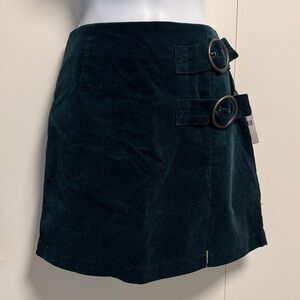 Forever 21 Dark Green Mini Skirt with Buckle Accents